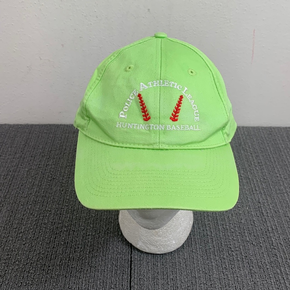 Police Athletic League Huntington Baseball Hat Unisex Adjustable Lime Green Cap